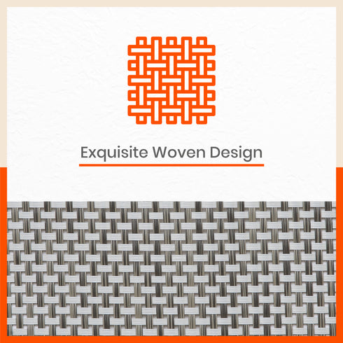Woven PVC Table Mats / Placemats for Dining Table at Home (Nora - Set of 6)